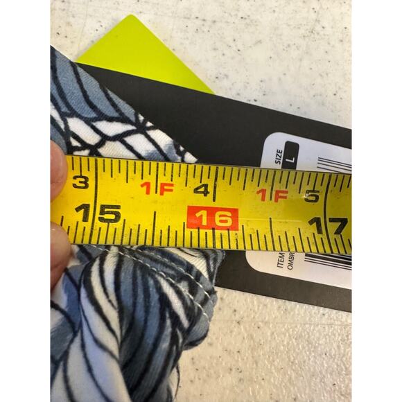 NWT Eddie Bauer Women L Sleeveless Harmony Dress Ombre Blue Simple Palm C6 - Picture 10 of 11